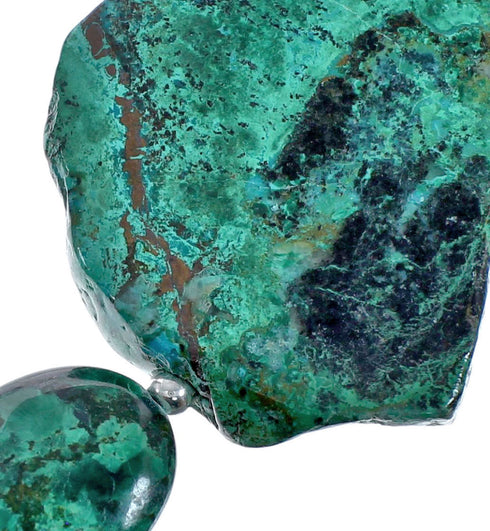 Sterling Silver Chrysocolla Bead Necklace AX128236